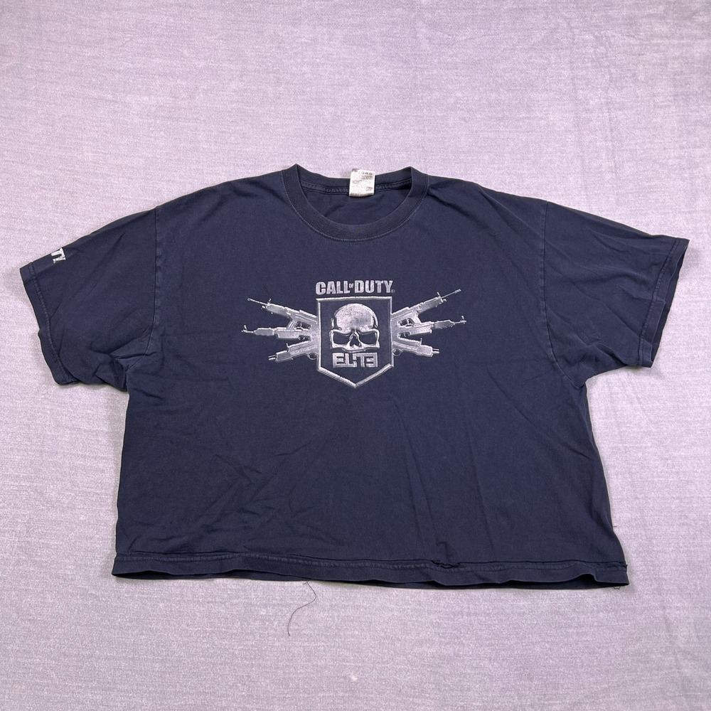 VTG Call of Duty Elite MW3 Graphic Short Sleeve T-Shirt Wmns Cropped XL Black